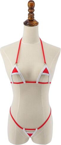 مايوه بيكيني ثونغ للنساء من شيريلو، بدلة سباحة سوداء برازيلية بخيط، ملابس سباحة علوية مثلثة, One Size in Kuwait