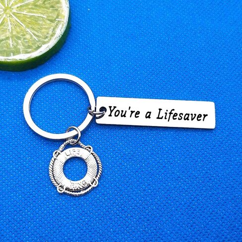 Lifesaver Keychain Gift for Women Men Keychain Thank You Gift Appreciation Gift for Life Guard Lifesaver Thanksgiving Gift Birthday Christmas Gifts for Lifesaver Lifeguard, You’re a Lifesaver in Saudi Arabia