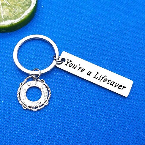 Lifesaver Keychain Gift for Women Men Keychain Thank You Gift Appreciation Gift for Life Guard Lifesaver Thanksgiving Gift Birthday Christmas Gifts for Lifesaver Lifeguard, You’re a Lifesaver in Saudi Arabia