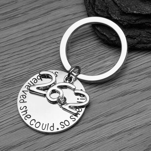 Sportybella Marathon Runner Gifts- Custom She Believed She Could So She Did Runner Keychain, Running Jewelry, Marathon Jewelry, 26.2 Keychain, Runner Gift in Saudi Arabia