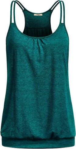 قمصان لليوجا بدون أكمام للنساء من Miusey، مقاس فضفاض وحزام سباغيتي، قمصان للتمرين من الأسفل in Kuwait