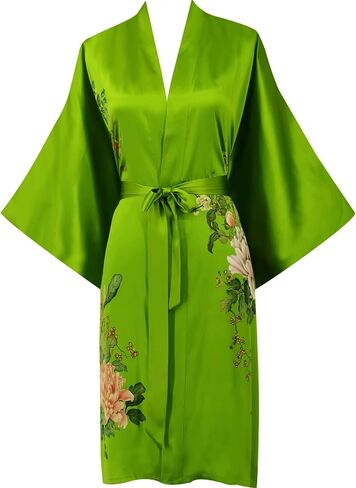 Kwedhonjh women's 100% silk kimono, short bathrobe pajamas, kimono pajamas in Saudi Arabia