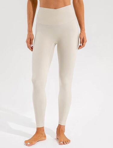 Ukaste Women's Studio Essential Crossover High Waisted Yoga Leggings 7/8 Length Workout Legging in Kuwait