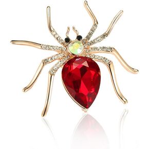 Steen 1 Pcs Spider Crystal Brooch Rhinestones Wedding Boutonniere Red, 2.17x2.09 inchs in Saudi Arabia