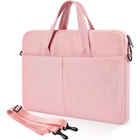 17 17.3 Inch Laptop Bag Women Men Computer Bag for HP Envy Pavilion/LG Gram/MSI/Dell Inspiron XPS/Lenovo Thinkpad/ASUS/Acer, Shoulder Strap Carrying Messenger Bag, Pink in Kuwait