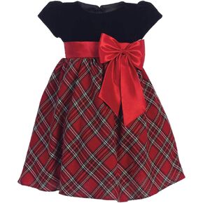 Pink Princess Made in USA Toddler Christmas Dresses for Girls, Red Plaid Dress for Baby Girl,Holiday Outfit,Vestidos Niñas