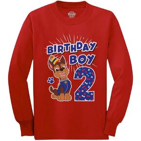 Paw Patrol Chase 2nd Birthday Boy Shirt 2 Year Old Kids Long Sleeve T-Shirt