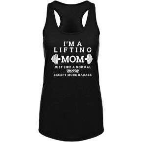 FANNOO Workout Tank Tops for Women-I'm A Lifting Mom Womens Funny Saying Fitness Gym Graphic Racerback Sleeveless Shirts