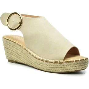 صندل Selina Espadrille نسائي من CLOUDAIR - حذاء مريح وأنيق ذو نعل سميك مع إبزيم للإغلاق للارتداء اليومي in Kuwait