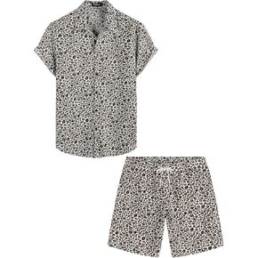 VATPAVE Mens Hawaiian Shirts Button Down Short Sleeve Beach Shirts Suits Summer Casual Aloha Outfits
