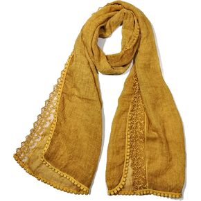 Shanlin Cotton Blend Lace Scarves for Women (65"x20")