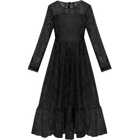 ALLOVIN Toddler & Girls Spring Graduation Lace Flower Girl Dress for Wedding Baptism First Communion Maxi Boho A-Line 3-12Y in Saudi Arabia