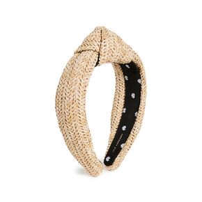 Lele Sadoughi Women's Raffia Knotted Headband, Natural, Tan, One Size