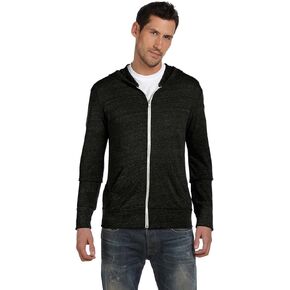 Alternative Men's Hoodie, Eco Zip Up Camo Triblend Jersey Hooded Sweatshirt