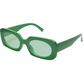 VANLINKER Rectangle Sunglasses for Women Retro Trendy Fashion Glasses Oval Lenses Narrow Thin Square Frame UV400 VL9624