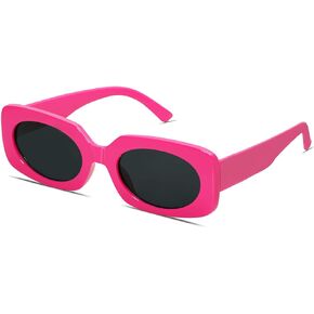 VANLINKER Rectangle Sunglasses for Women Retro Trendy Fashion Glasses Oval Lenses Narrow Thin Square Frame UV400 VL9624
