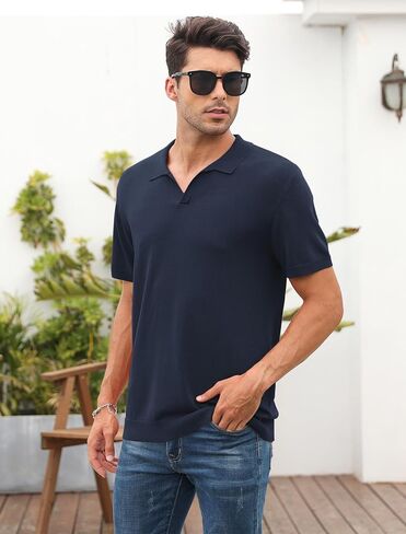 تي شيرت بولو رجالي من BINGHUODAO بأكمام قصيرة كاجوال قابل للتمدد in Kuwait