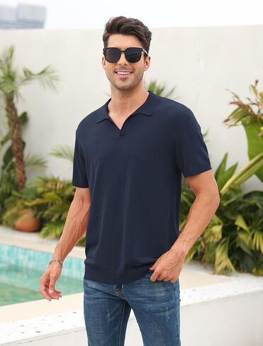 تي شيرت بولو رجالي من BINGHUODAO بأكمام قصيرة كاجوال قابل للتمدد in Kuwait