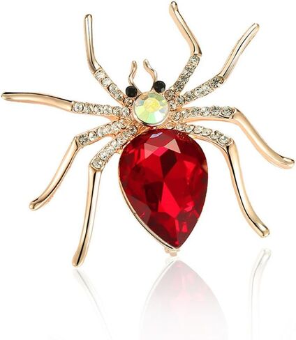 Steen 1 Pcs Spider Crystal Brooch Rhinestones Wedding Boutonniere Red, 2.17x2.09 inchs in Saudi Arabia