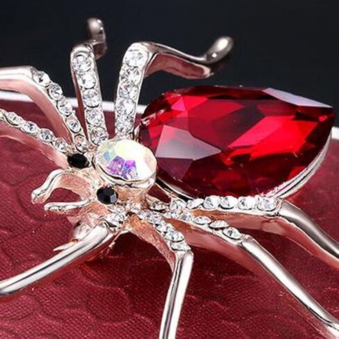 Steen 1 Pcs Spider Crystal Brooch Rhinestones Wedding Boutonniere Red, 2.17x2.09 inchs in Saudi Arabia