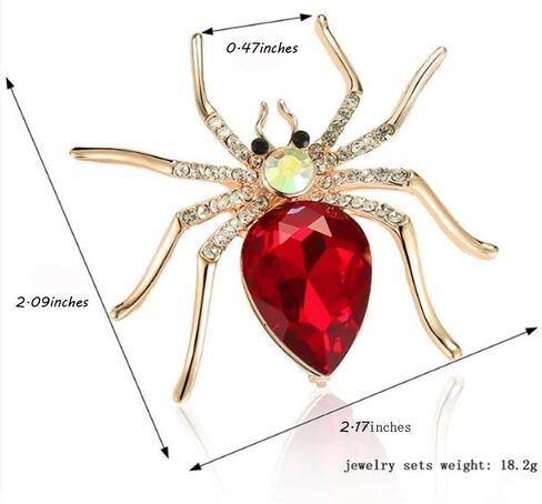 Steen 1 Pcs Spider Crystal Brooch Rhinestones Wedding Boutonniere Red, 2.17x2.09 inchs in Saudi Arabia
