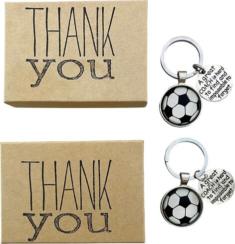 مجموعة من 2 سلسلة مفاتيح هدية تقدير مدرب كرة القدم مع تغليف هدايا لجملة المدرب in Kuwait
