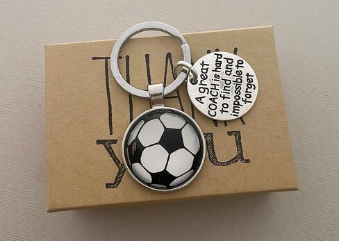 مجموعة من 2 سلسلة مفاتيح هدية تقدير مدرب كرة القدم مع تغليف هدايا لجملة المدرب in Kuwait