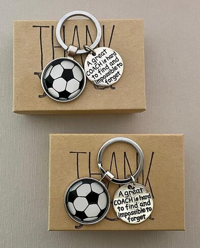 مجموعة من 2 سلسلة مفاتيح هدية تقدير مدرب كرة القدم مع تغليف هدايا لجملة المدرب in Kuwait