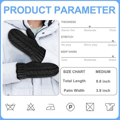 [أحدث 2021] قفازات نسائية شتوية سميكة - بطانة ناعمة دافئة مريحة لتدفئة اليد قفاز منسوج للنساء والفتيات in Kuwait