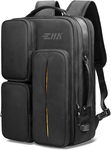 شنطة ظهر للاب توب للرجال مقاس 17.3 انش، شنطة ظهر للعمل والاعمال، شنطة ظهر كاجوال كبيرة للسفر مع منفذ شحن USB، مضادة للسرقة ومقاومة للماء، شنطة كمبيوتر عصرية للجامعة in Kuwait