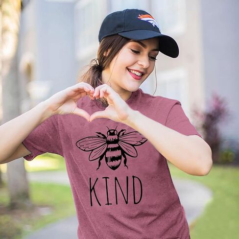 تي شيرت نسائي لطيف على شكل نحلة من Be Kind تي شيرت مضحك ملهم للمعلم بأكمام قصيرة تي شيرت علوي in Saudi Arabia