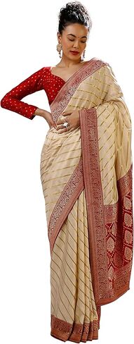 Sarees For Women Banarasi Art Silk Woven Saree || Ethnic Indian Wedding Gift Sari with Unstitched Blouse in Kuwait