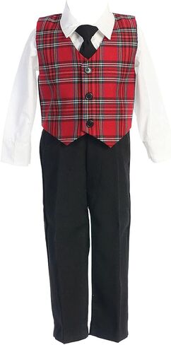 Pink Princess Made in USA Toddler Christmas Dresses for Girls, Red Plaid Dress for Baby Girl,Holiday Outfit,Vestidos Niñas in Kuwait