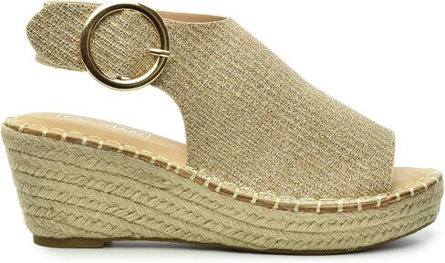 صندل Selina Espadrille نسائي من CLOUDAIR - حذاء مريح وأنيق ذو نعل سميك مع إبزيم للإغلاق للارتداء اليومي in Saudi Arabia