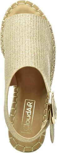 صندل Selina Espadrille نسائي من CLOUDAIR - حذاء مريح وأنيق ذو نعل سميك مع إبزيم للإغلاق للارتداء اليومي in Saudi Arabia