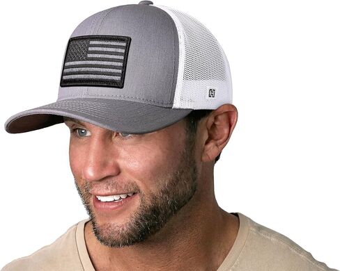 HAKA American Flag Hat, USA Trucker Hat for Men & Women, Adjustable Baseball Cap, Mesh Snapback, Durable Outdoor Hat in Kuwait