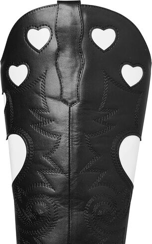 أحذية راعية البقر AOSPHIRAYLIAN للنساء، أحذية رعاة البقر لطيفة على شكل قلب، أحذية نسائية غربية أنيقة بمقدمة مدببة، أحذية للسيدات، أحذية طويلة مريحة للركبة مكتنزة in Kuwait