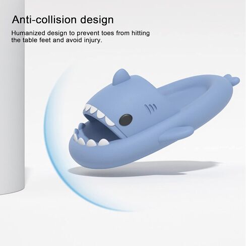 صنادل القرش من secwell Shark Slides للنساء والرجال شباشب الدش السحابية اللطيفة للصيف من مادة EVA أحذية الشاطئ المبطنة المريحة مع سلسلة مفاتيح منزلق القرش in Kuwait