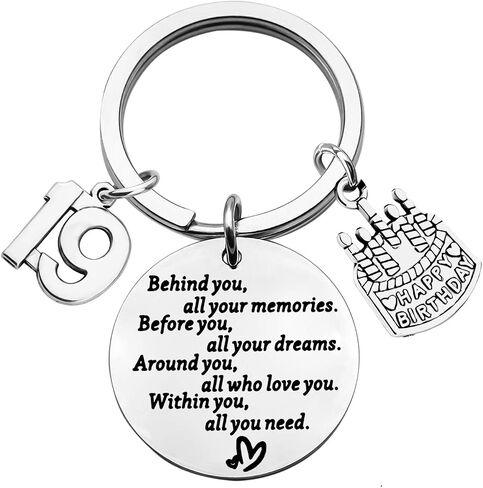 BEKECH Birthday Keychain 18th 30th 40th 50th Birthday Gift Behind You All Memories Before You All Your Dream in Kuwait