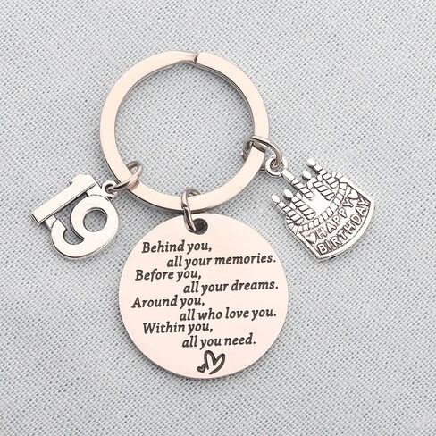 BEKECH Birthday Keychain 18th 30th 40th 50th Birthday Gift Behind You All Memories Before You All Your Dream in Kuwait