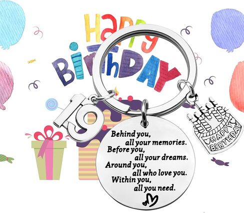 BEKECH Birthday Keychain 18th 30th 40th 50th Birthday Gift Behind You All Memories Before You All Your Dream in Kuwait