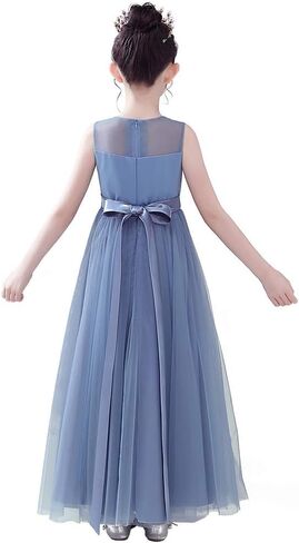 Flower Girl Dresses Junior Bridesmaid Wedding Formal Kids Girls' Special Occasion Princess Dress Tulle Full Length in Saudi Arabia