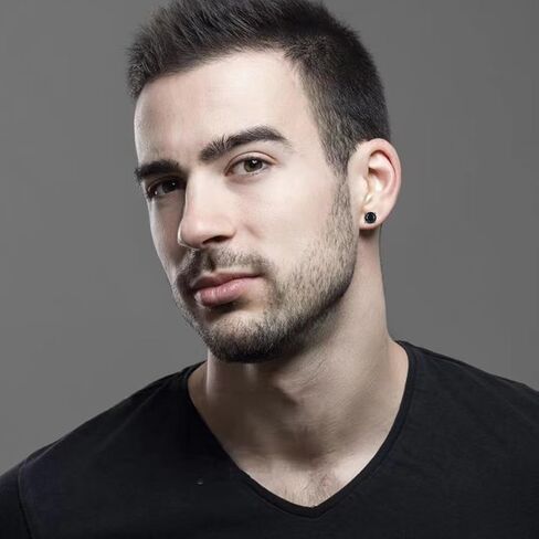 925 Sterling Silver Black Earrings for Men, Natural Black Onyx Stud Earrings for Women Hypoallergenic Perfect Jewelry Gifts in Kuwait