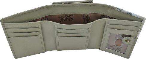 Anna by Anuschka Women's Hand-Painted Genuine Leather Ladies Three Fold Wallet in Kuwait
