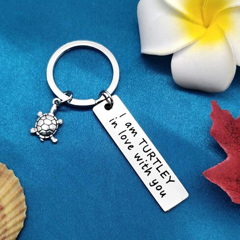 Turtle Lover Gifts Couple Keychain Couple Gifts for Boyfriend Girlfriend I am Turtley in Love with You Keyring Couple Jewelry Christmas Birthday Gifts Valentine's Day Gifts in Kuwait