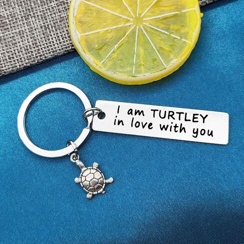 Turtle Lover Gifts Couple Keychain Couple Gifts for Boyfriend Girlfriend I am Turtley in Love with You Keyring Couple Jewelry Christmas Birthday Gifts Valentine's Day Gifts in Kuwait