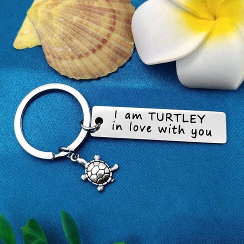 Turtle Lover Gifts Couple Keychain Couple Gifts for Boyfriend Girlfriend I am Turtley in Love with You Keyring Couple Jewelry Christmas Birthday Gifts Valentine's Day Gifts in Kuwait