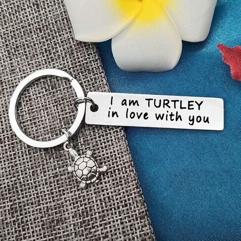 Turtle Lover Gifts Couple Keychain Couple Gifts for Boyfriend Girlfriend I am Turtley in Love with You Keyring Couple Jewelry Christmas Birthday Gifts Valentine's Day Gifts in Kuwait