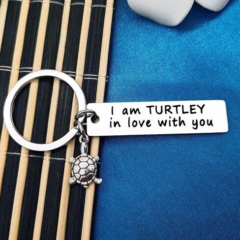 Turtle Lover Gifts Couple Keychain Couple Gifts for Boyfriend Girlfriend I am Turtley in Love with You Keyring Couple Jewelry Christmas Birthday Gifts Valentine's Day Gifts in Kuwait