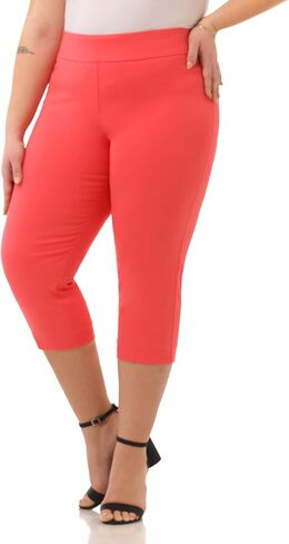 Rekucci Curvy Woman Plus Size Classic Pull-On Stretchy Straight Leg Capri in Saudi Arabia